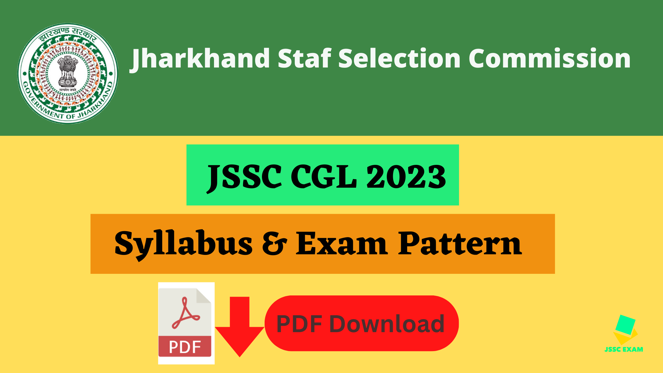 JSSC CGL syllabus in Hindi 2023 PDF & Exam Pattern
